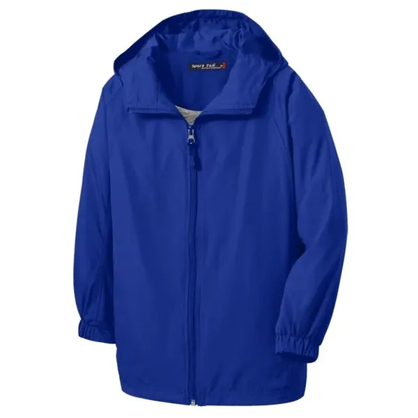 Sport-Tek Hooded Raglan Jacket.
