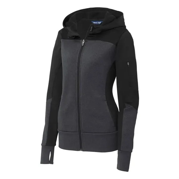 Sport-Tek Women's Tech Fleece Colorblock Full-Zip Hooded ...