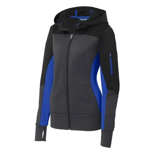 Sport-Tek Women's Tech Fleece Colorblock Full-Zip Hooded ...