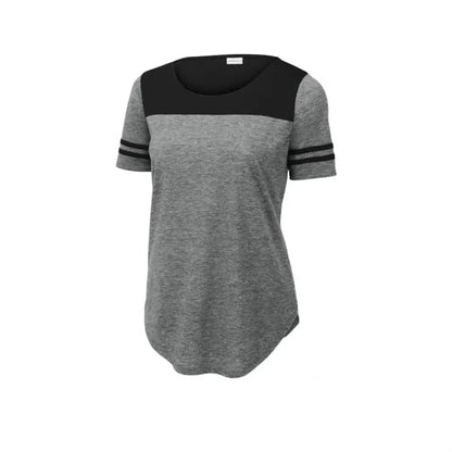 Sport-Tek Women's PosiCharge Tri-Blend Wicking Fan Tee.