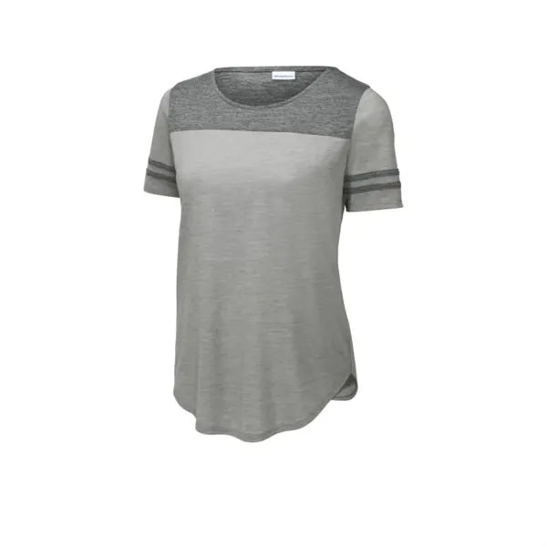 Sport-Tek Women's PosiCharge Tri-Blend Wicking Fan Tee.
