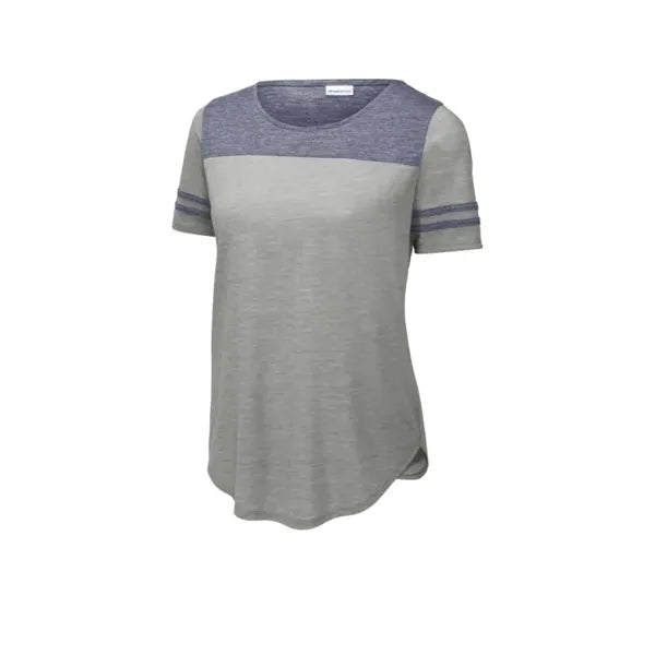 Sport-Tek Women's PosiCharge Tri-Blend Wicking Fan Tee.