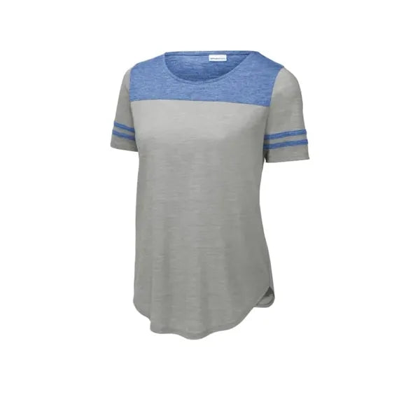 Sport-Tek Women's PosiCharge Tri-Blend Wicking Fan Tee.