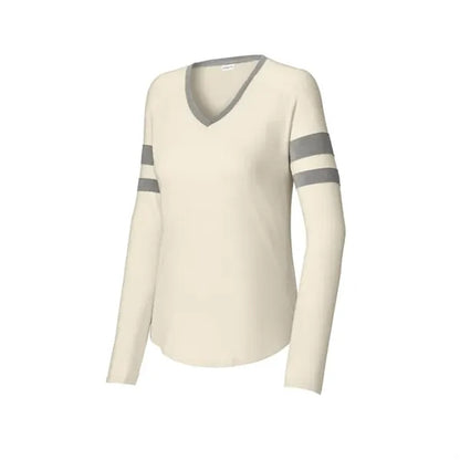 Sport-Tek Women's Halftime Stripe Long Sleeve V-Neck Tee