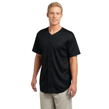 Sport-Tek PosiCharge Tough Mesh Full-Button Jersey.