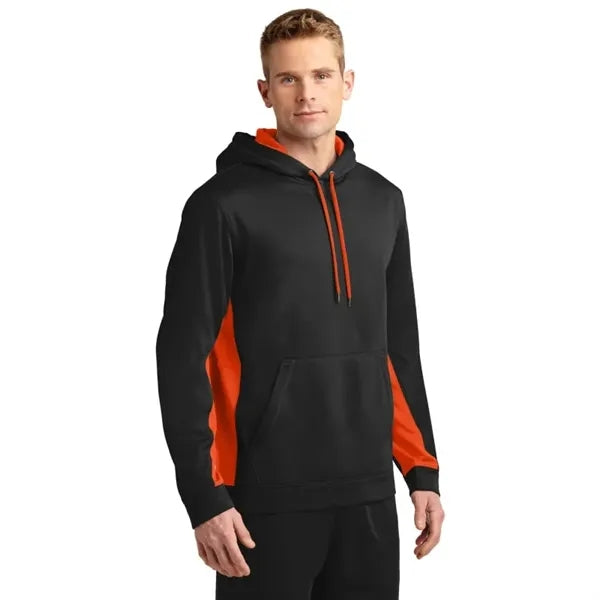 Sport-Tek Sport-Wick Fleece Colorblock Hooded Pullover.