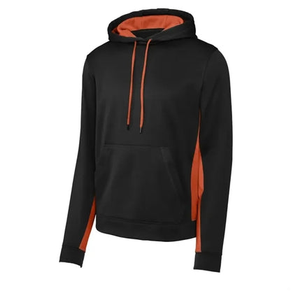 Sport-Tek Sport-Wick Fleece Colorblock Hooded Pullover.