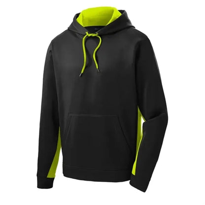 Sport-Tek Sport-Wick Fleece Colorblock Hooded Pullover.