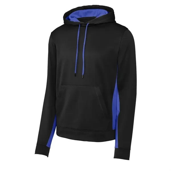 Sport-Tek Sport-Wick Fleece Colorblock Hooded Pullover.