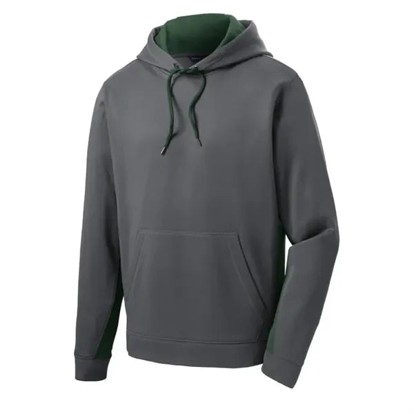 Sport-Tek Sport-Wick Fleece Colorblock Hooded Pullover.