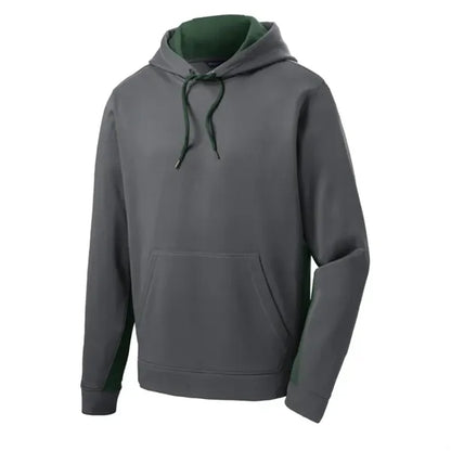 Sport-Tek Sport-Wick Fleece Colorblock Hooded Pullover.