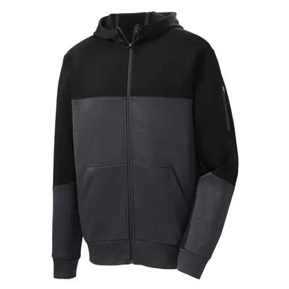 Sport-Tek Tech Fleece Colorblock Full-Zip Hooded Jacket.