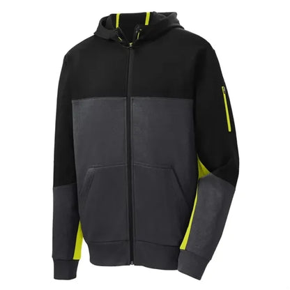 Sport-Tek Tech Fleece Colorblock Full-Zip Hooded Jacket.