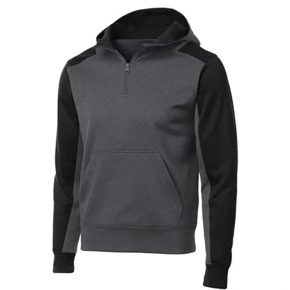 Sport-Tek Tech Fleece Colorblock 1/4-Zip Hooded Sweatshirt.