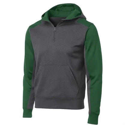 Sport-Tek Tech Fleece Colorblock 1/4-Zip Hooded Sweatshirt.