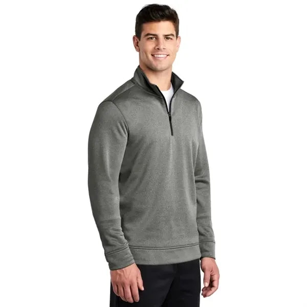 Sport-Tek PosiCharge Sport-Wick Heather Fleece 1/4-Zip Pu...