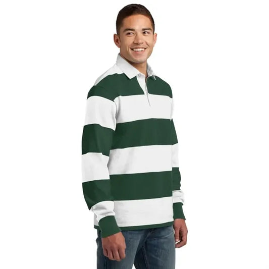 Sport-Tek Classic Long Sleeve Rugby Polo.