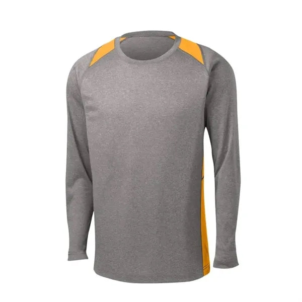 Sport-Tek Long Sleeve Heather Colorblock Contender Tee.