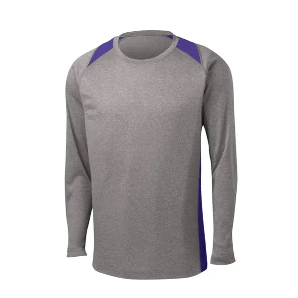 Sport-Tek Long Sleeve Heather Colorblock Contender Tee.