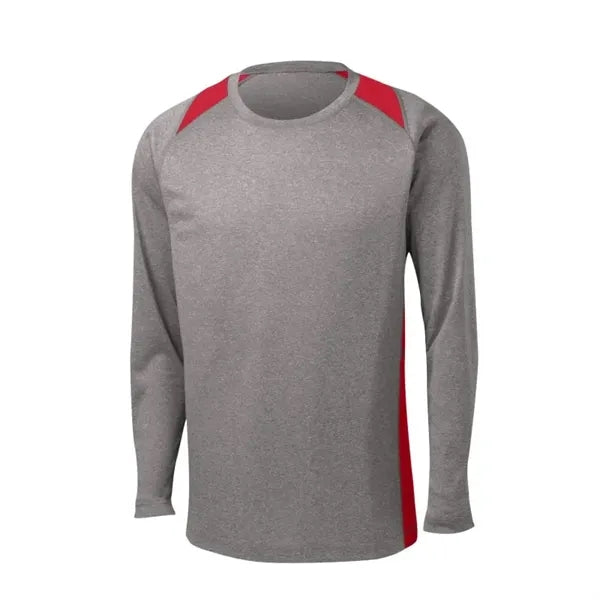 Sport-Tek Long Sleeve Heather Colorblock Contender Tee.
