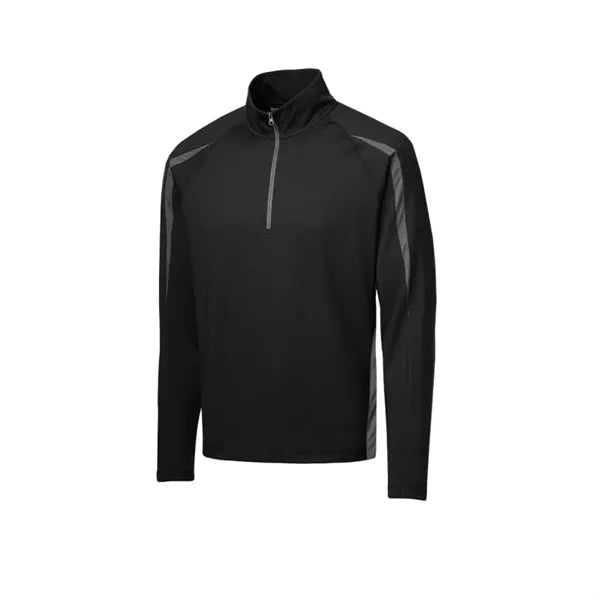 Sport-Tek Sport-Wick Stretch 1/2-Zip Colorblock Pullover.