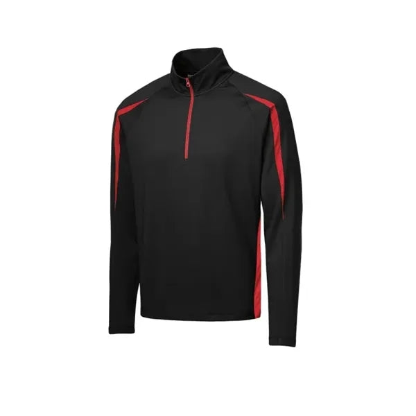 Sport-Tek Sport-Wick Stretch 1/2-Zip Colorblock Pullover.