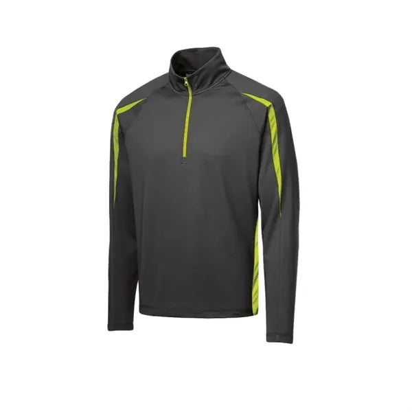 Sport-Tek Sport-Wick Stretch 1/2-Zip Colorblock Pullover.