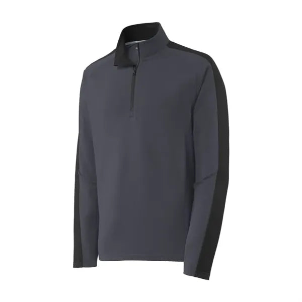 Sport-Tek Sport-Wick Textured Colorblock 1/4-Zip Pullover.
