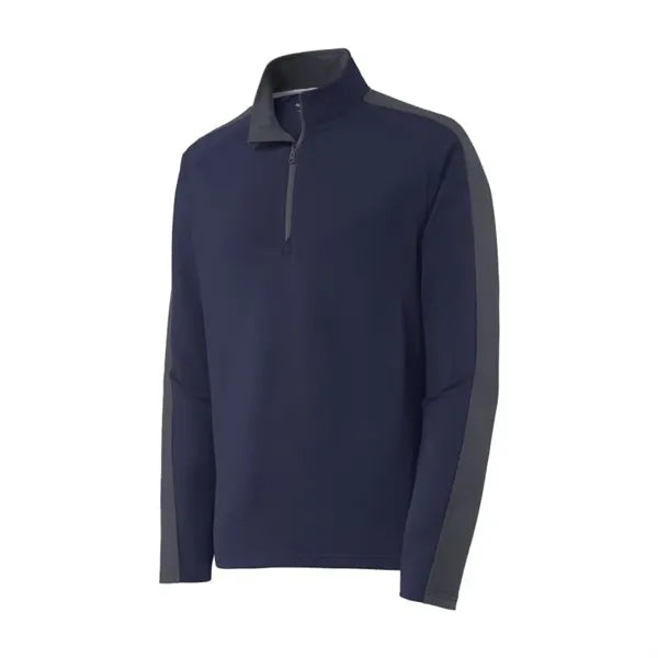 Sport-Tek Sport-Wick Textured Colorblock 1/4-Zip Pullover.