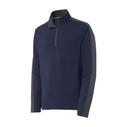 Sport-Tek Sport-Wick Textured Colorblock 1/4-Zip Pullover.