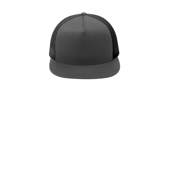 Sport-Tek YP Classics 5-Panel Classic Trucker Mesh Back Cap.