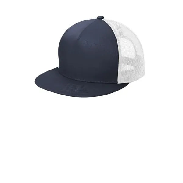 Sport-Tek YP Classics 5-Panel Classic Trucker Mesh Back Cap.
