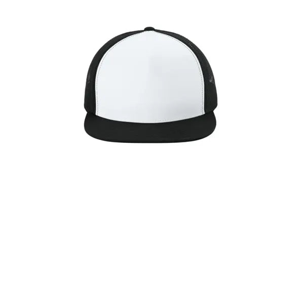 Sport-Tek YP Classics 5-Panel Classic Trucker Mesh Back Cap.