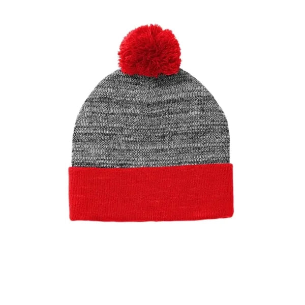 Sport-Tek Heather Pom Pom Beanie