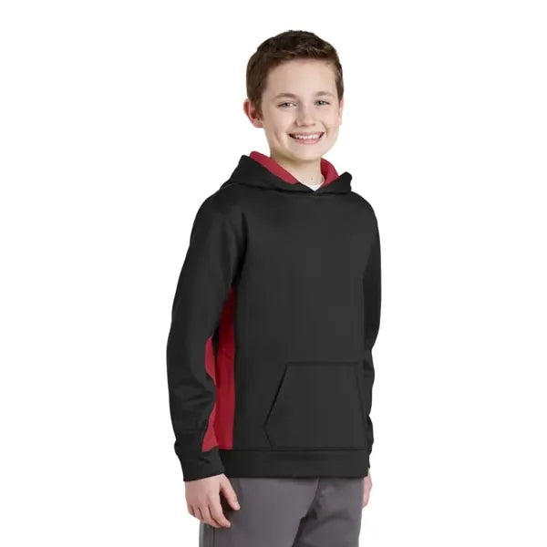 Sport-Tek Youth Sport-Wick Fleece Colorblock Hooded Pullo...
