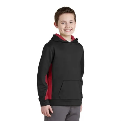 Sport-Tek Youth Sport-Wick Fleece Colorblock Hooded Pullo...