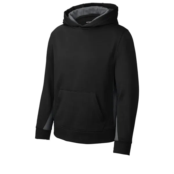 Sport-Tek Youth Sport-Wick Fleece Colorblock Hooded Pullo...