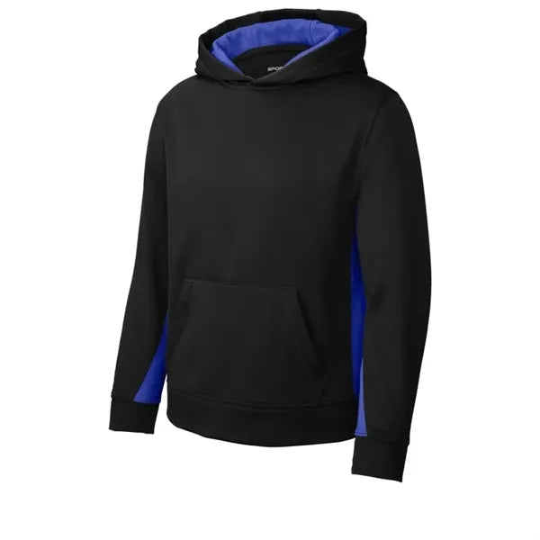 Sport-Tek Youth Sport-Wick Fleece Colorblock Hooded Pullo...