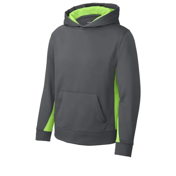 Sport-Tek Youth Sport-Wick Fleece Colorblock Hooded Pullo...
