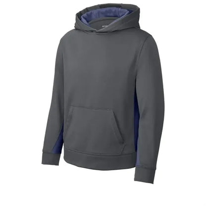 Sport-Tek Youth Sport-Wick Fleece Colorblock Hooded Pullo...