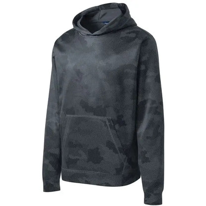 Sport-Tek Youth Sport-Wick CamoHex Fleece Hooded Pullover.