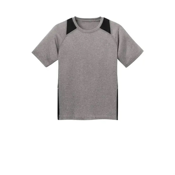 Sport-Tek Youth Heather Colorblock Contender Tee.