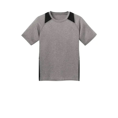 Sport-Tek Youth Heather Colorblock Contender Tee.