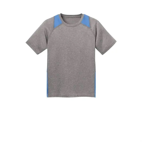 Sport-Tek Youth Heather Colorblock Contender Tee.