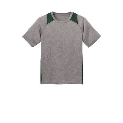 Sport-Tek Youth Heather Colorblock Contender Tee.