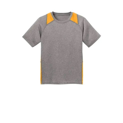 Sport-Tek Youth Heather Colorblock Contender Tee.