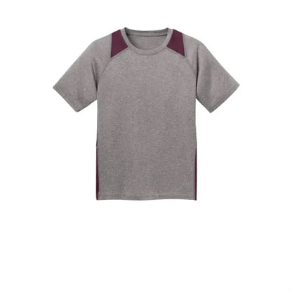 Sport-Tek Youth Heather Colorblock Contender Tee.