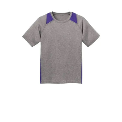 Sport-Tek Youth Heather Colorblock Contender Tee.