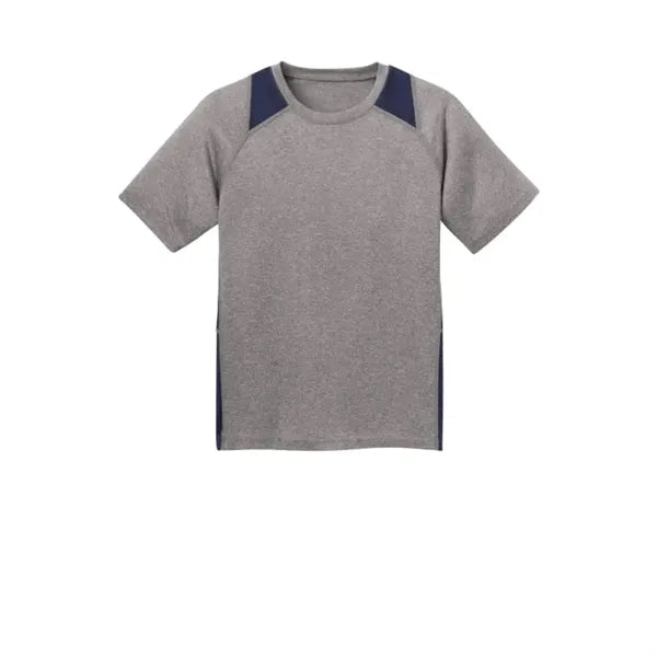 Sport-Tek Youth Heather Colorblock Contender Tee.