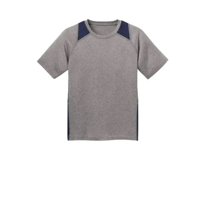 Sport-Tek Youth Heather Colorblock Contender Tee.